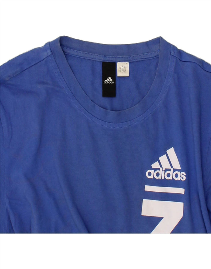 ADIDAS Mens Graphic T-Shirt Top Medium Blue Cotton | Vintage Adidas | Thrift | Second-Hand Adidas | Used Clothing | Messina Hembry 