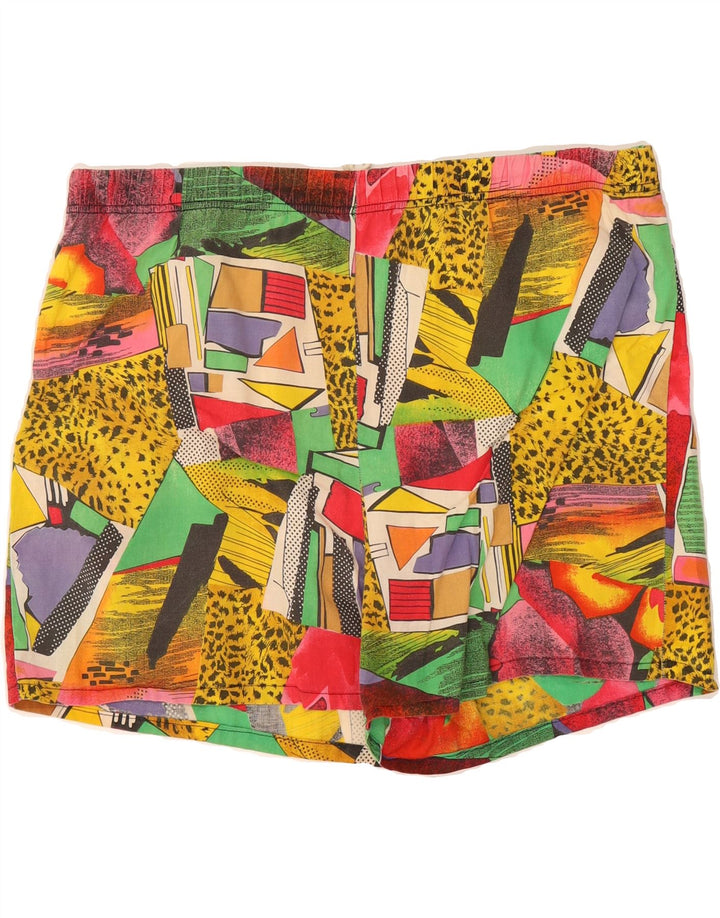 VINTAGE Womens Abstract Pattern Swimming Shorts UK 10 Small  Multicoloured Vintage Vintage and Second-Hand Vintage from Messina Hembry 