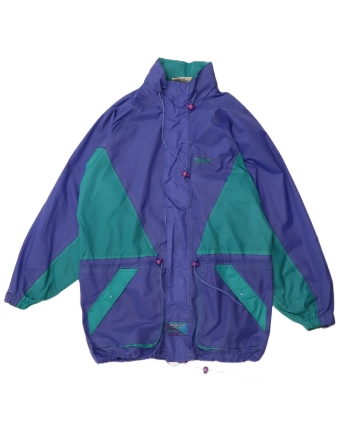 TARGET DRY Oversized regnfrakke med hætte til mænd UK 36 Small Blue Colourblock