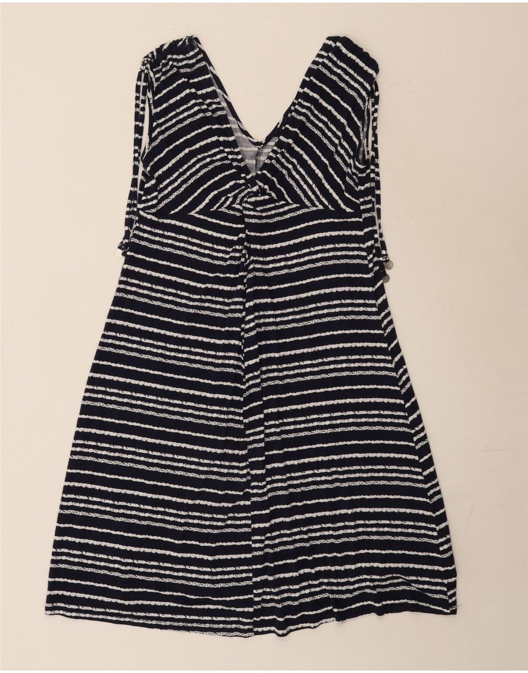Marks & Spencer Dame A-Line Kjole UK 10 Small Navy Blue Stribet