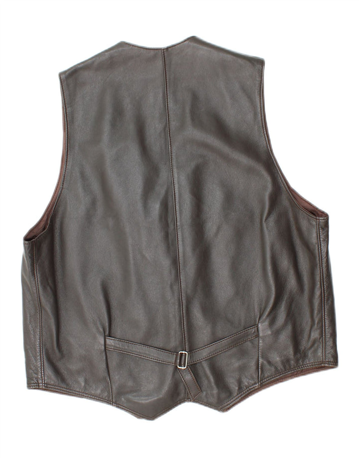 VINTAGE Herre lædervest UK 38 Medium Grey