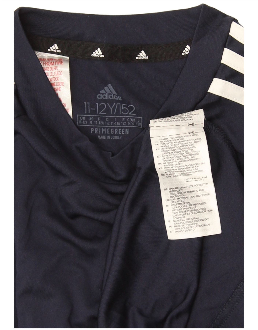 Adidas Boys Aeroready T-Shirt Top 11-12 år Navy Blue Polyester