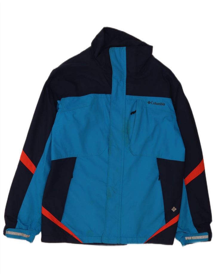 Columbia Windbreaker Jacket til kvinder UK 14/16 Large Blue Colourblock Nylon