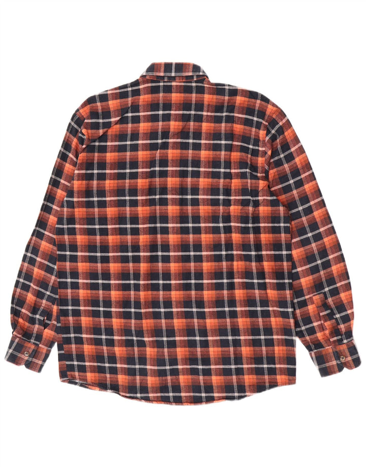 European Project Herre Flanelskjorte Medium Orange Ternet Bomuld