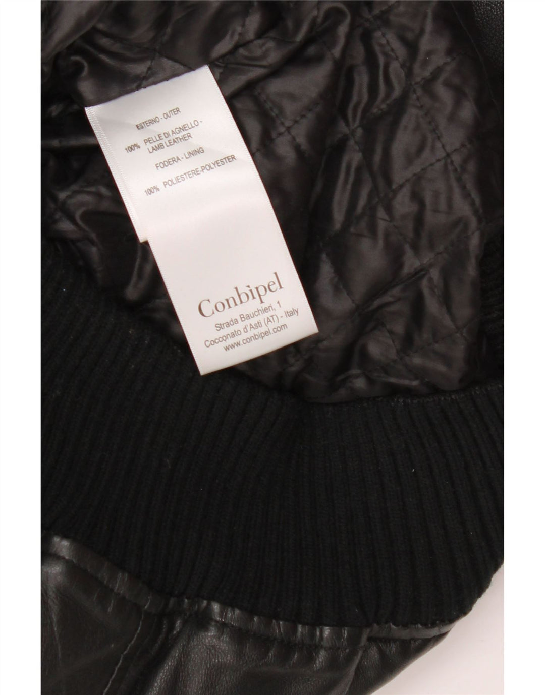 Conbipel Herre Bomber Læderjakke IT 48 Medium Sort Læder