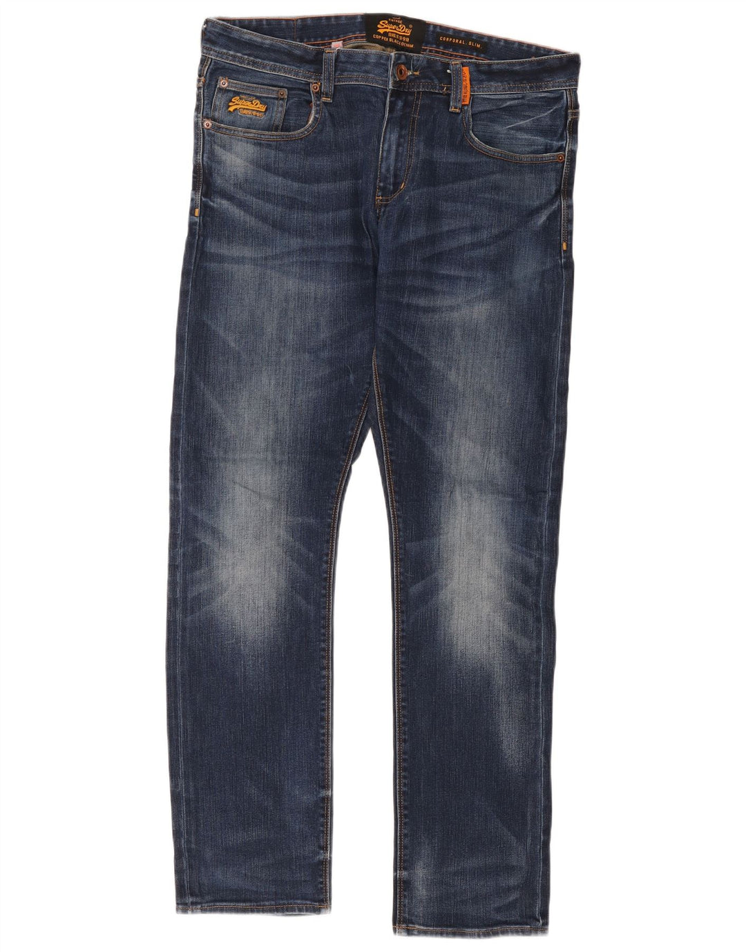 Superdry Mens Corporal Slim Jeans W34 L32 Blue Cotton