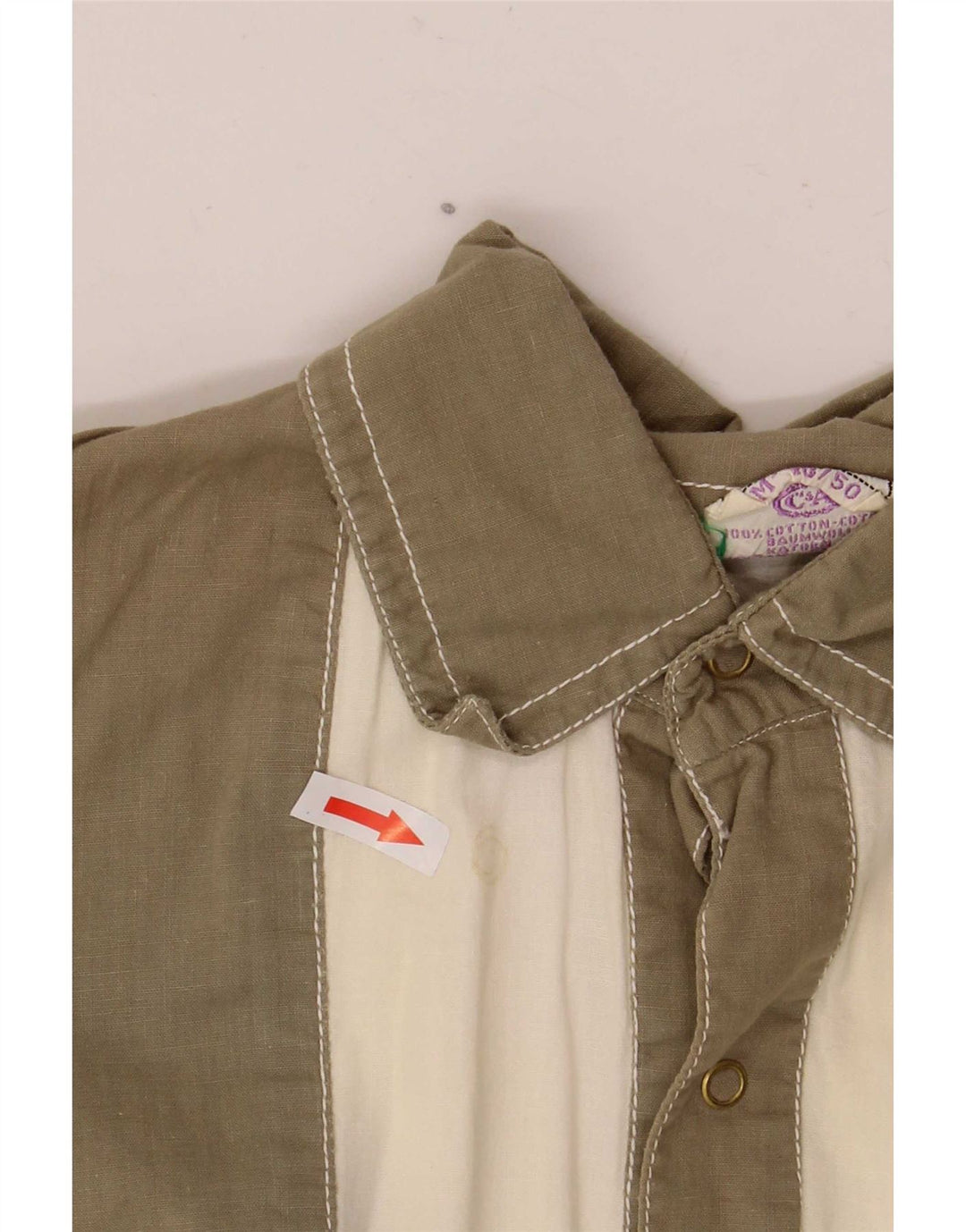 Ny Hurtig Herre Kortærmet Pullover Shirt EU 48/50 Medium Khaki Colourblock