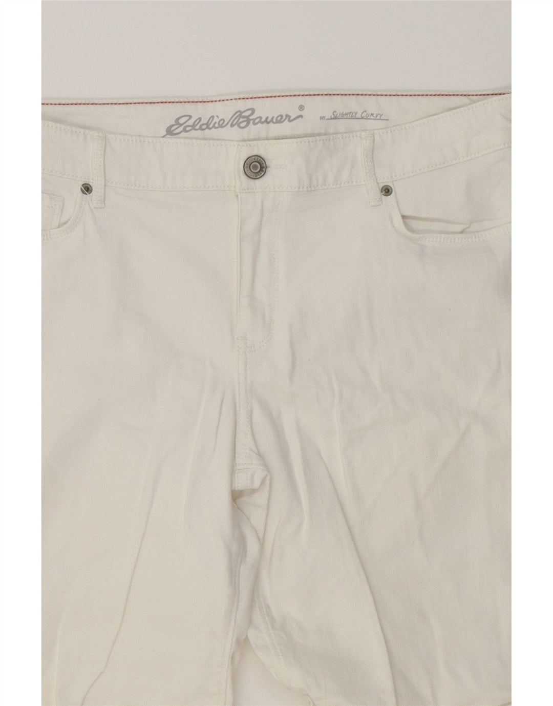 EDDIE BAUER Womens Slightly Curvy Denim Shorts US 12 Large W34  White Vintage Eddie Bauer and Second-Hand Eddie Bauer from Messina Hembry 