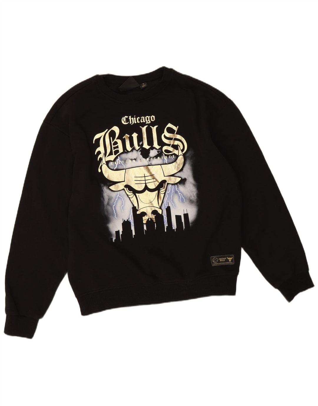NBA Herre Chicago Bulls Grafisk Sweatshirt Jumper lille sort bomuld