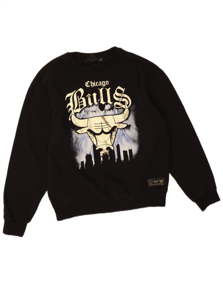 NBA Herre Chicago Bulls Grafisk Sweatshirt Jumper lille sort bomuld