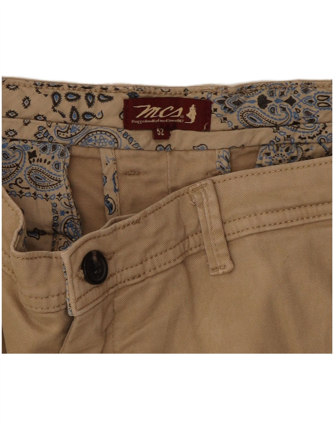 MARLBORO CLASSICS Mens Regular Fit Cargo Trousers IT 52 XL W38 L31 Beige