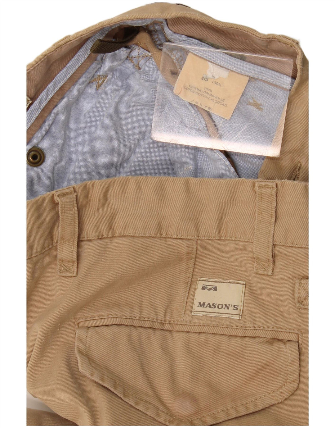 Mason's Straight Cargo Bukser til mænd W32 L33 Beige Bomuld