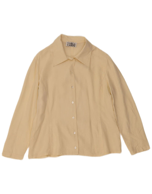 CARLA CARINI Dameskjortebluse UK 14 Medium Beige