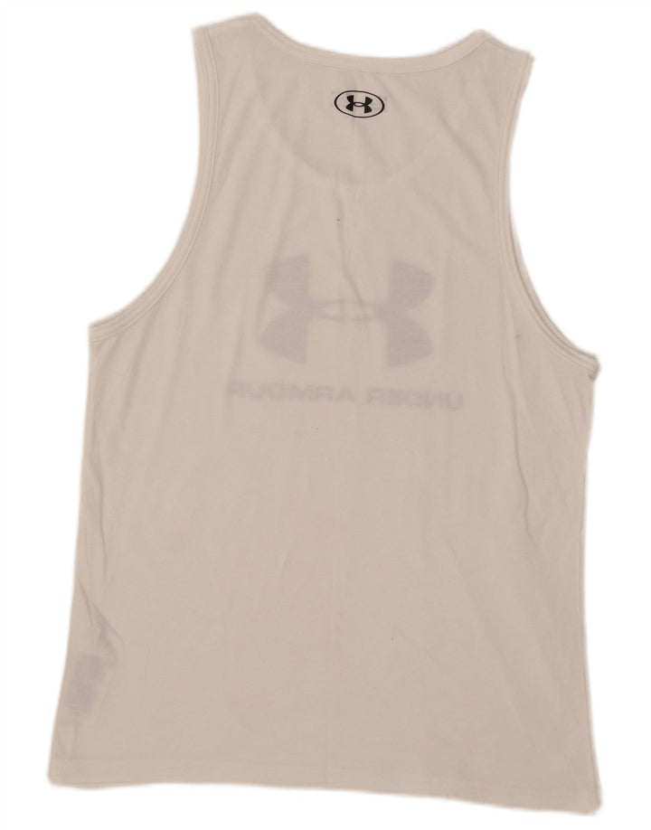 Under Armour Herre Heat Gear Grafisk Vest Top Medium Hvid Bomuld