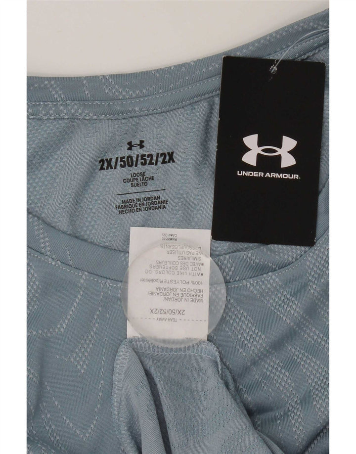 Under Armour Dame T-Shirt Top 2XL Blå Geometrisk Polyester