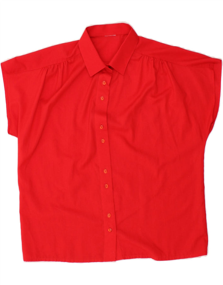 VINTAGE Womens Sleeveless Shirt Blouse UK 16 Large Red Vintage Vintage and Second-Hand Vintage from Messina Hembry 