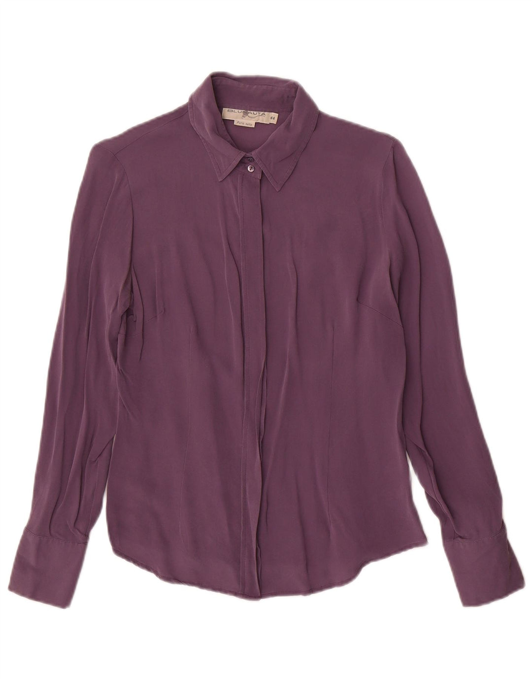 Blunauta Dameskjorte Bluse IT 44 Medium Lilla Silke
