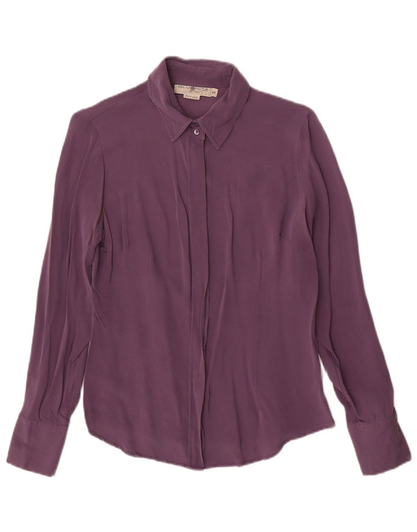 Blunauta Dameskjorte Bluse IT 44 Medium Lilla Silke