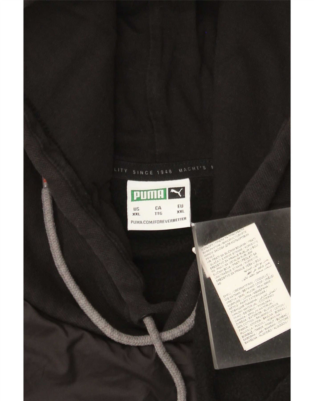 PUMA Hættetrøje til mænd 2XL Sort bomuld