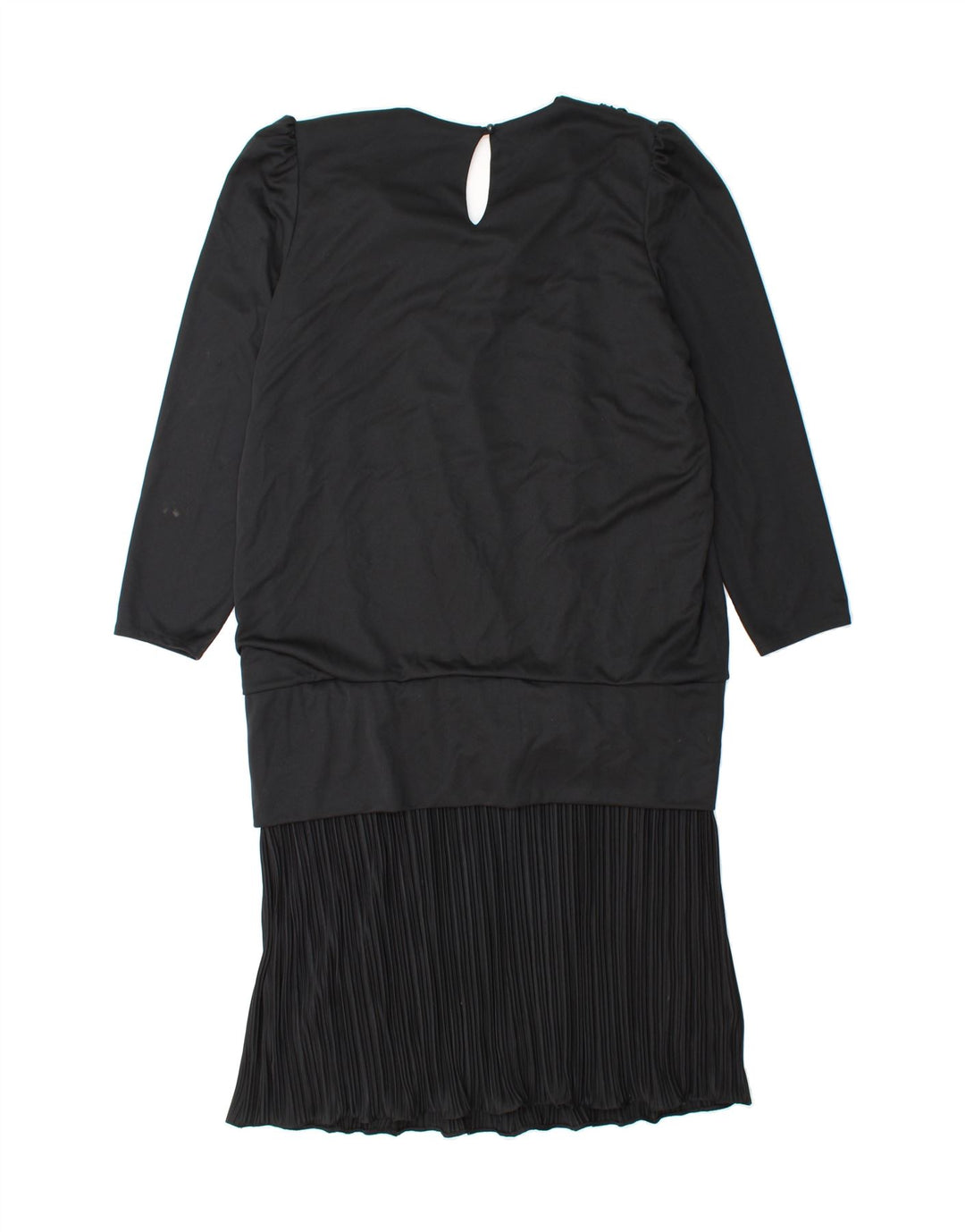 VINTAGE Womens Long Sleeve Maxi Dress UK 16/18 Large Black Polyester Vintage Vintage and Second-Hand Vintage from Messina Hembry 