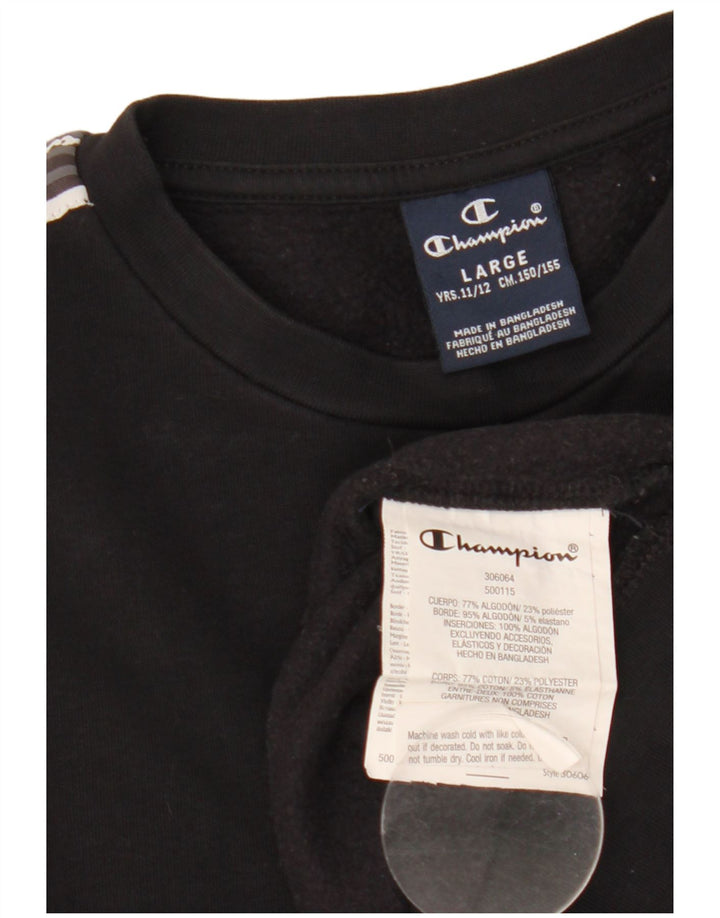 Champion Boys Grafisk Sweatshirt Jumper 11-12 år Stor sort farveblok