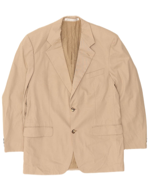 Marks & Spencer Herre 2-knaps blazerjakke UK 40 Medium Beige Bomuld