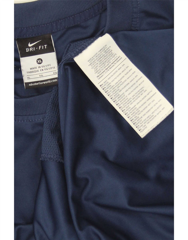 Nike herre Dri Fit T-shirt top XL marineblå polyester