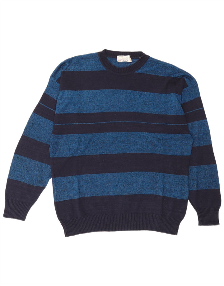 Gianfranco Ottaviani Herre Crew Neck Jumper Sweater IT 50 Medium Navy Blue
