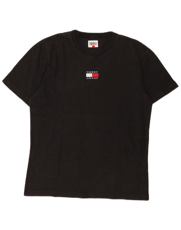 Tommy Hilfiger Mens T-Shirt Top Large Black Cotton