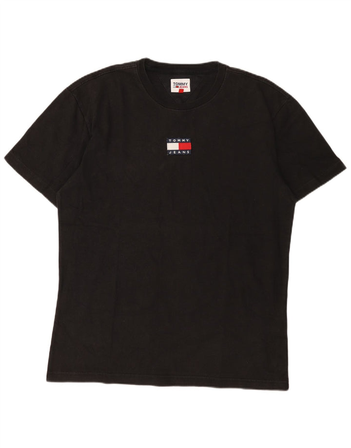 Tommy Hilfiger Herre T-Shirt Top Stor Sort Bomuld