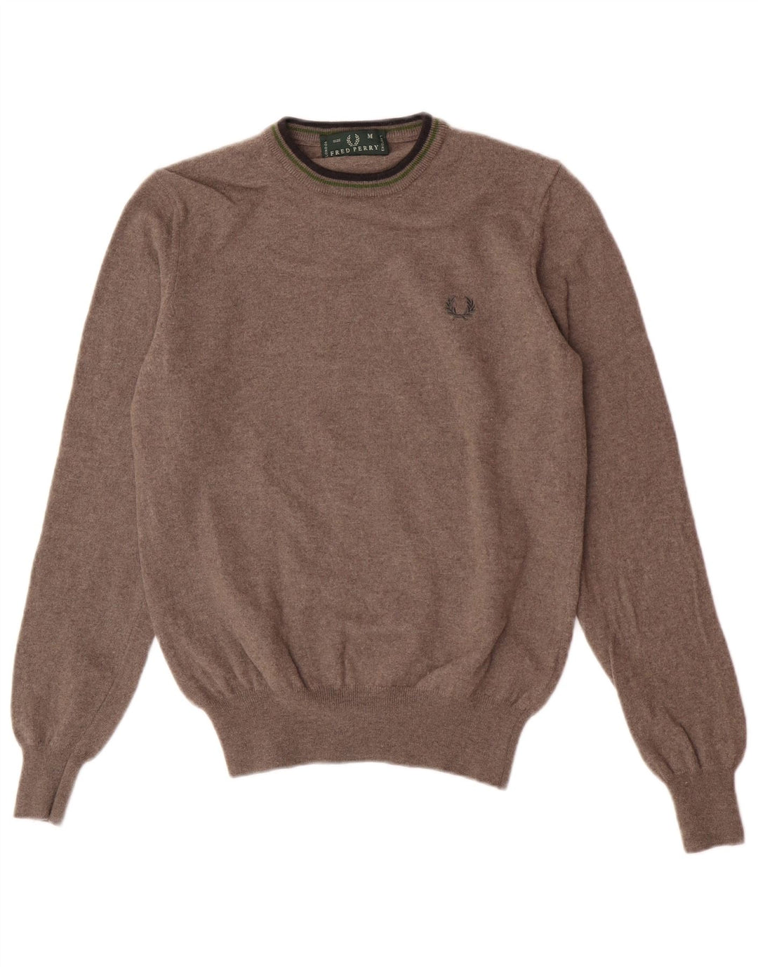 Fred Perry Dame sweater med rund hals DK 12 Medium Brun Uld