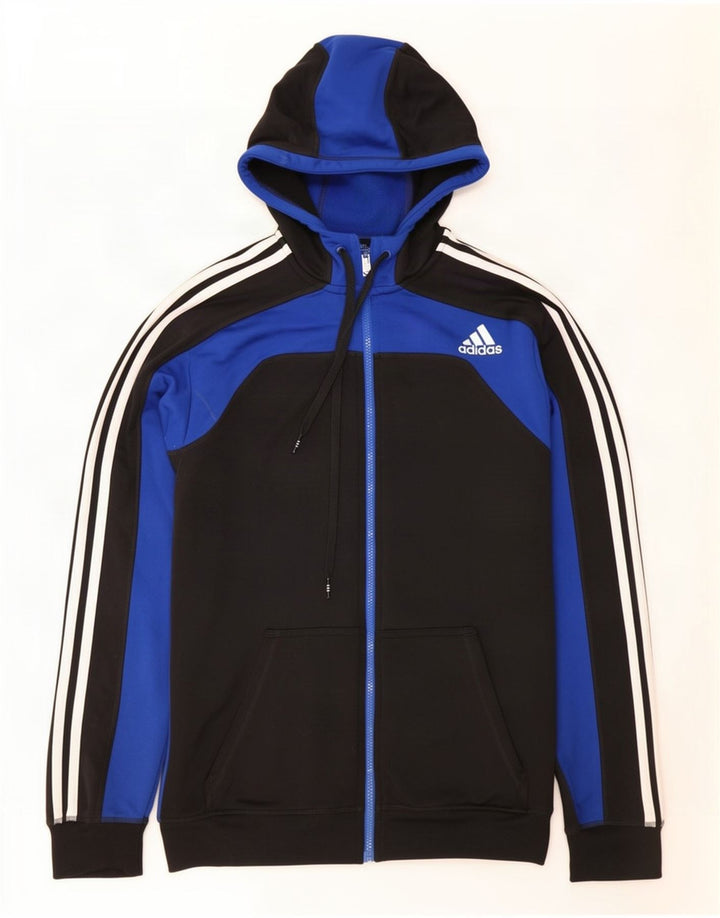 Adidas Herre Climalite hættetrøje med lynlås mellem sort Colourblock Polyester