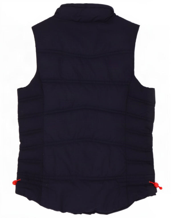 Weird Fish Womens Polstret Gilet UK 8 Small Navy Blue Polyester