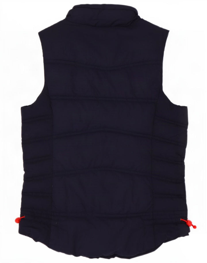 Weird Fish Womens Polstret Gilet UK 8 Small Navy Blue Polyester