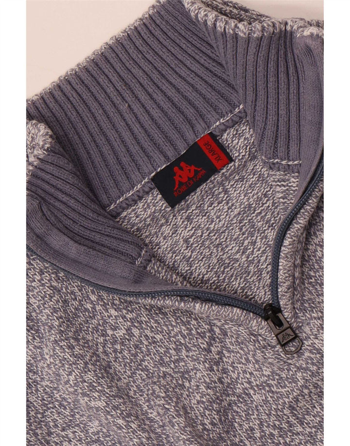 Kappa Herre Zip Neck Jumper Sweater XL Blå Flecked
