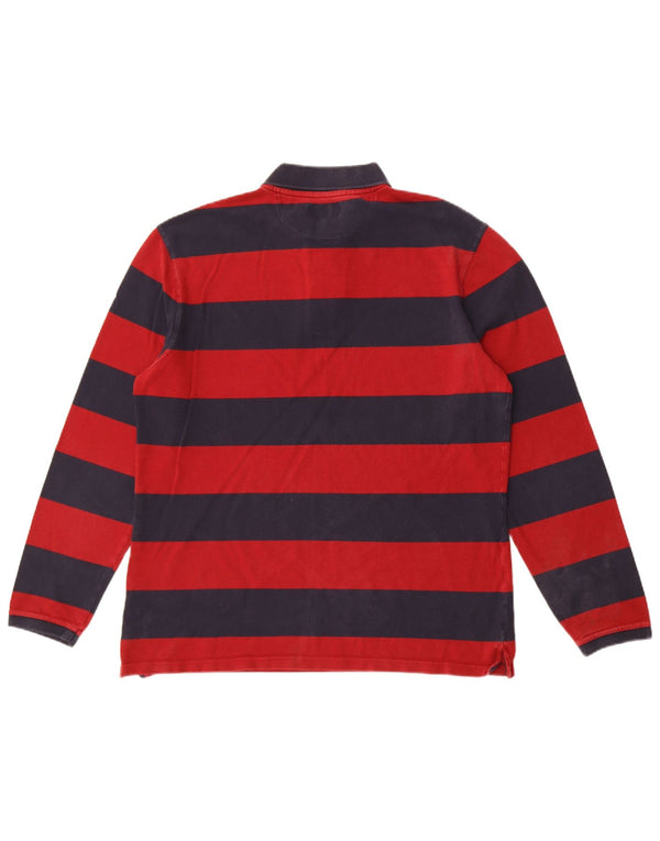 Barbour Langærmet Rugby Polo Shirt XL Marineblå stribet bomuld