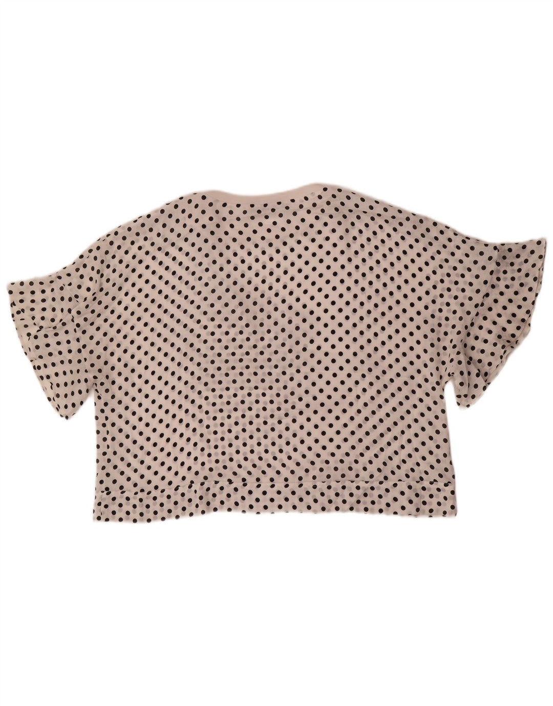 Zara Oversized Bluse Top UK 6 XS Hvid Polka Dot Polyester