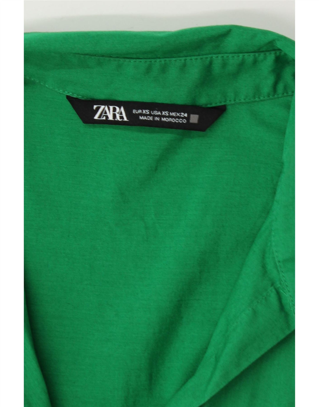 ZARA Womens Oversized Shirt UK 6 XS Green Vintage Zara and Second-Hand Zara from Messina Hembry 