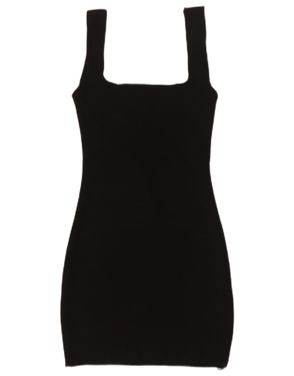 Zara Womens Sleeveless Bodycon Dress UK 8 Small Black Viscose