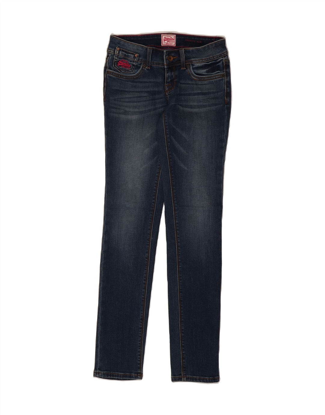 SUPERDRY Womens Cigarette Slim Jeans W30 L31 Blue Cotton Vintage Superdry and Second-Hand Superdry from Messina Hembry 