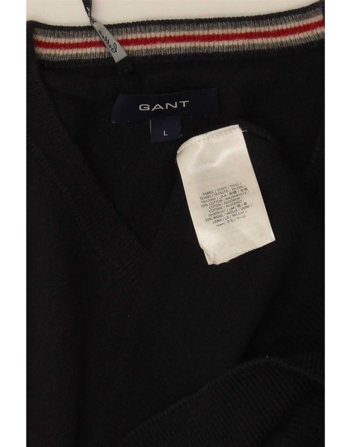 Gant Herre V-hals sweater Stor marineblå bomuld