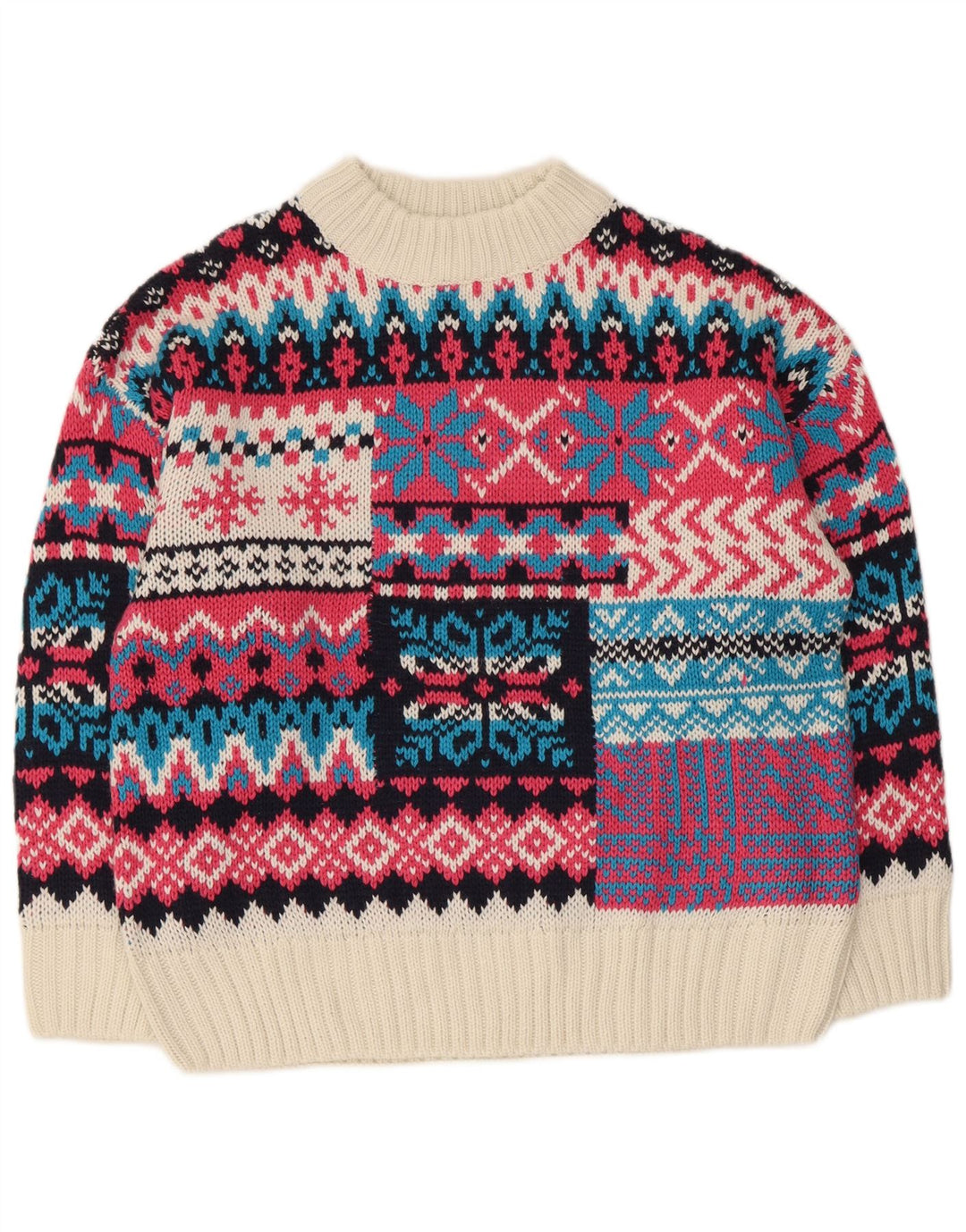 Piombo Dame Turtle Neck Jumper Sweater UK 16 Stor Flerfarvet