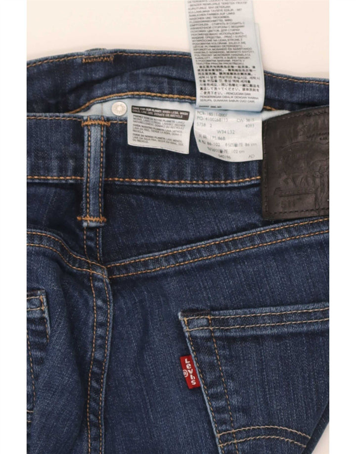 Levi's Herre 511 Slim Jeans W34 L32 Marineblå Bomuld