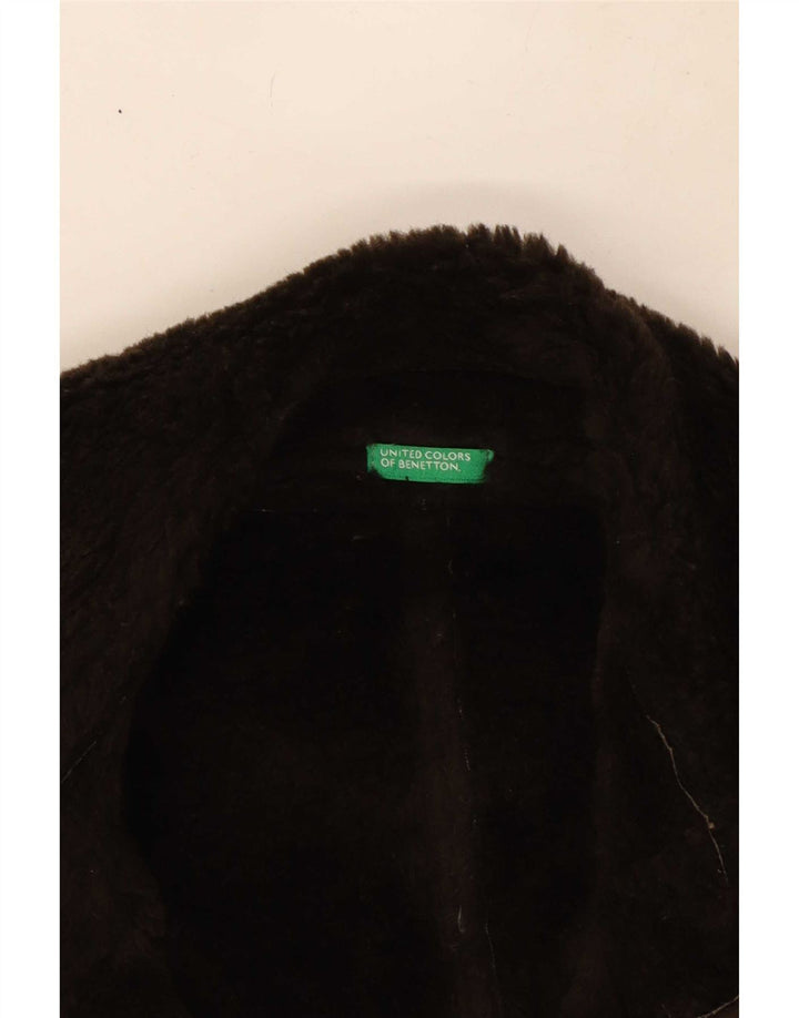 Benetton Sherpajakke til kvinder IT 46 Stor brun akryl