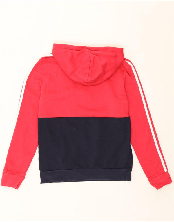 Adidas Graphic Hoodie Jumper UK 8/10 Small Pink Colourblock Bomuld