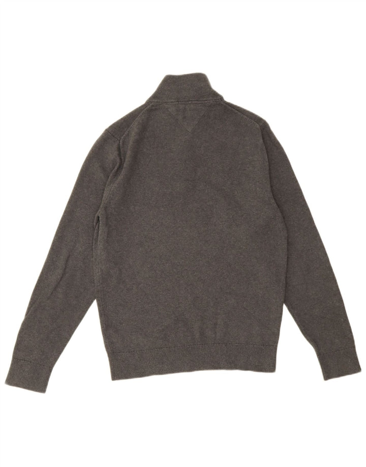 Tommy Hilfiger Herre lynlås-hals sweater lille grå bomuld
