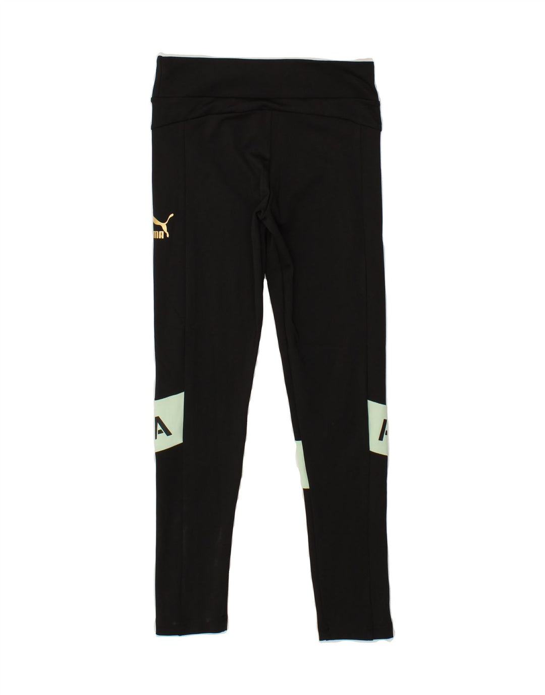 PUMA Girls Graphic Leggings 11-12 Years  Black Polyester Vintage Puma and Second-Hand Puma from Messina Hembry 