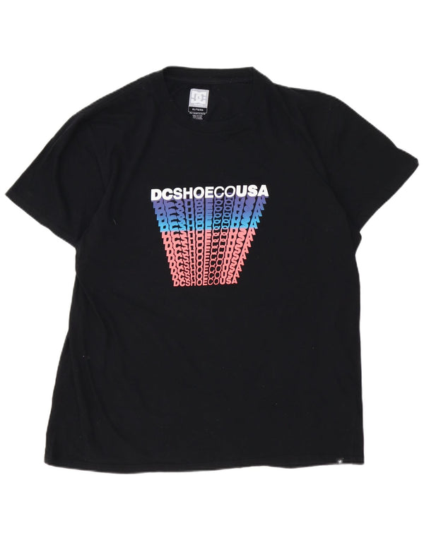 DC Herre Skræddersyet Fit Grafisk T-Shirt Top XL Sort Bomuld