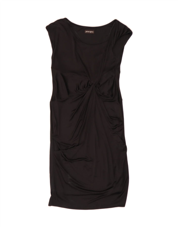 PRINCIPLES Womens Sleeveless Sheath Dress UK 12 Medium Black Vintage Principles and Second-Hand Principles from Messina Hembry 