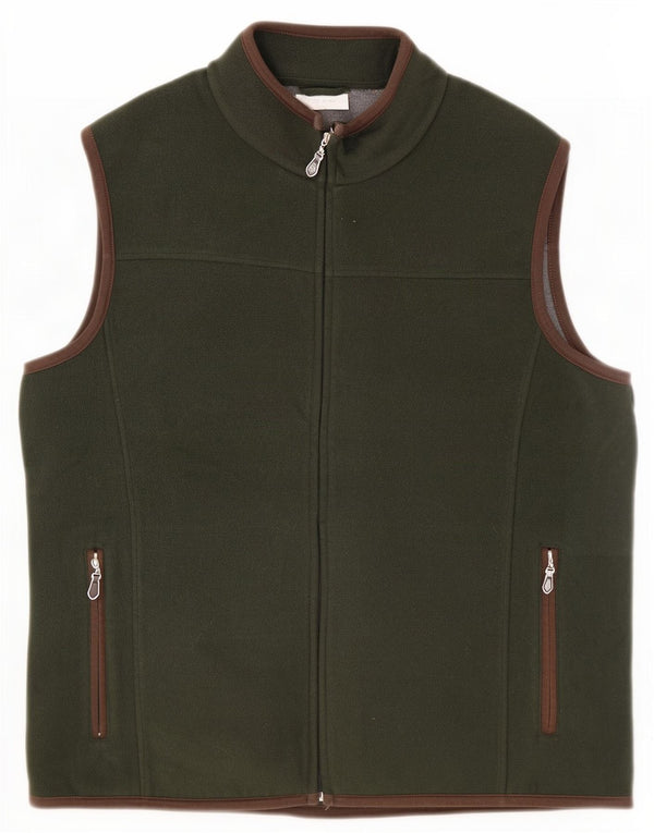Luca D'altieri Herre Fleece Gilet IT 54 2XL Khaki Polyester